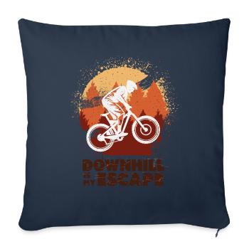 Downhill, mountain biking - Sofa pillowcase 17,3'' x 17,3'' (45 x 45 cm) - navy - Front