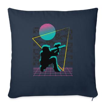 Vaporwave Paintball - Housse de coussin décorative 45 x 45 cm - bleu marine - Devant