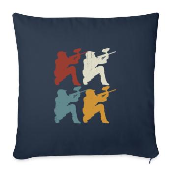 Retro Paintball - Sofa pillowcase 17,3'' x 17,3'' (45 x 45 cm) - navy - Front