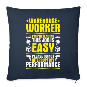 Spécialiste en logistique d’entrepôt Ouvrier d’entrepôt Entrepôt - Housse de coussin décorative 45 x 45 cm - bleu marine - Devant