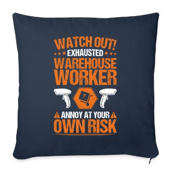 Warehouse Logistics Specialist Warehouse Worker Warehouse - Sofa pillowcase 17,3'' x 17,3'' (45 x 45 cm) - navy - Front