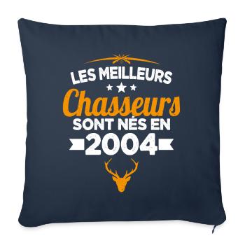 Les Meilleurs Chasseurs nés en 2004 Cadeau - Housse de coussin décorative 45 x 45 cm - bleu marine - Devant