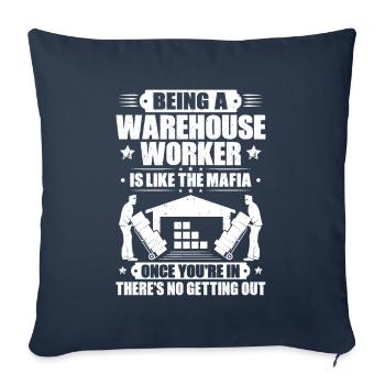 Spécialiste en logistique d’entrepôt Ouvrier d’entrepôt Entrepôt - Housse de coussin décorative 45 x 45 cm - bleu marine - Devant