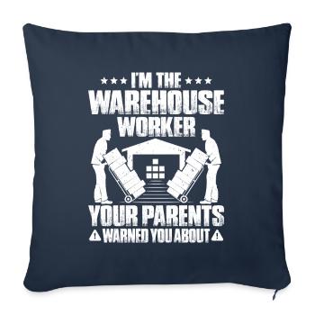 Spécialiste en logistique d’entrepôt Ouvrier d’entrepôt Entrepôt - Housse de coussin décorative 45 x 45 cm - bleu marine - Devant