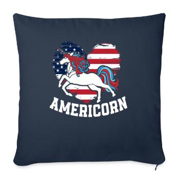 Amérique États-Unis Américain Américain - Housse de coussin décorative 45 x 45 cm - bleu marine - Devant