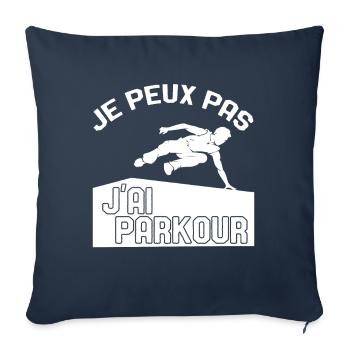 Je Peux Pas J'ai Parkour - Housse de coussin décorative 45 x 45 cm - bleu marine - Devant