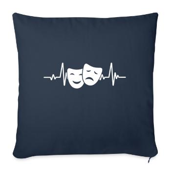 Théâtre Drama Heartbeat Théâtre École Enseignant - Housse de coussin décorative 45 x 45 cm - bleu marine - Devant