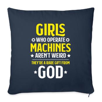Machine and plant operator Machine operator - Sofa pillowcase 17,3'' x 17,3'' (45 x 45 cm) - navy - Front