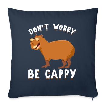 Happy Capybara Funny Rodent Capybaras - Sofa pillowcase 17,3'' x 17,3'' (45 x 45 cm) - navy - Front