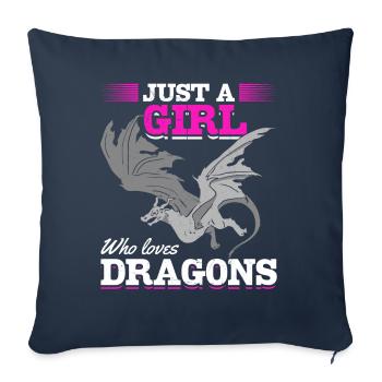 Girl Dragon Lovers Medieval - Sofa pillowcase 17,3'' x 17,3'' (45 x 45 cm) - navy - Front