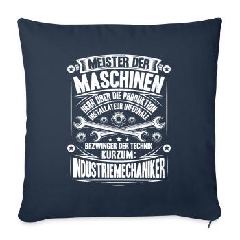 Industriemechaniker Mécanicien Industriel - Housse de coussin décorative 45 x 45 cm - bleu marine - Devant