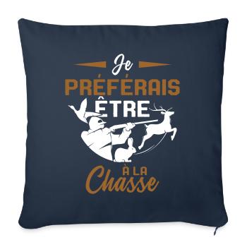 Idée Drôle De Cadeau De Chasse Pour Un Chasseur - Housse de coussin décorative 45 x 45 cm - bleu marine - Devant