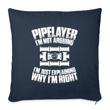 Pipeline Constructor Pipeline Construction Pipelayer - Sofa pillowcase 17,3'' x 17,3'' (45 x 45 cm) - navy - Front