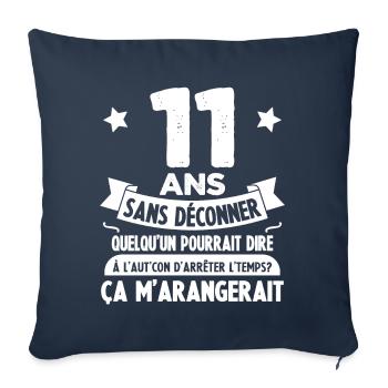 11 Ans anniversaire 11 anniversaire cadeau 11 ans - Housse de coussin décorative 45 x 45 cm - bleu marine - Devant