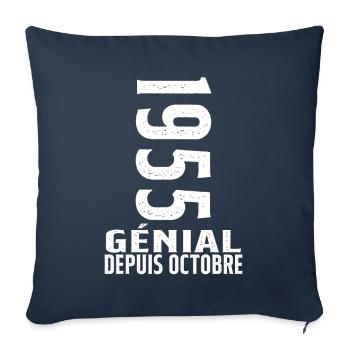 Génial(e) Depuis Octobre 1955 - Housse de coussin décorative 45 x 45 cm - bleu marine - Devant