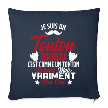 Tonton Barbu Humour Cadeau Onlce - Housse de coussin décorative 45 x 45 cm - bleu marine - Devant