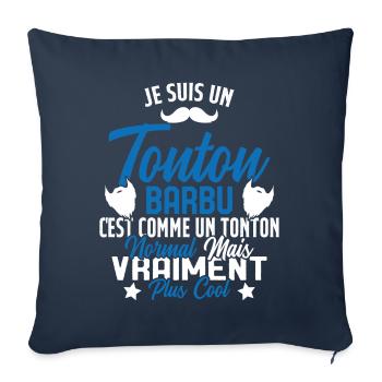 Tonton Barbu Humour Cadeau Onlce - Housse de coussin décorative 45 x 45 cm - bleu marine - Devant