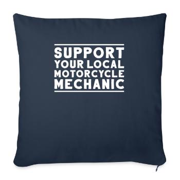 Two-wheel mechatronics engineer Motorcycle Motorcycle Mechanic - Sofa pillowcase 17,3'' x 17,3'' (45 x 45 cm) - navy - Front
