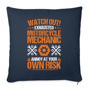 Two-wheel mechatronics engineer Motorcycle Motorcycle Mechanic - Sofa pillowcase 17,3'' x 17,3'' (45 x 45 cm) - navy - Front