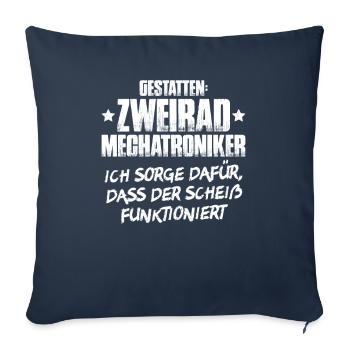 Two-wheel mechatronics engineer Motorcycle Motorcycle Mechanic - Sofa pillowcase 17,3'' x 17,3'' (45 x 45 cm) - navy - Front
