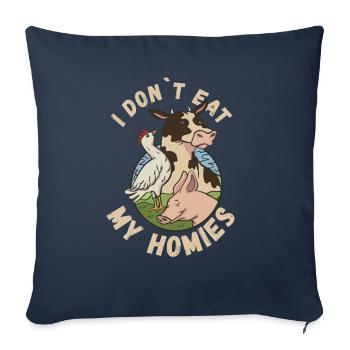 Lustiger veganer Spruch nicht Tiere - Sofakissenbezug 45 x 45 cm - Navy - Vorne