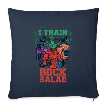 Ich trainiere Rock Salat Lustige vegane Fitness - Sofakissenbezug 45 x 45 cm - Navy - Vorne