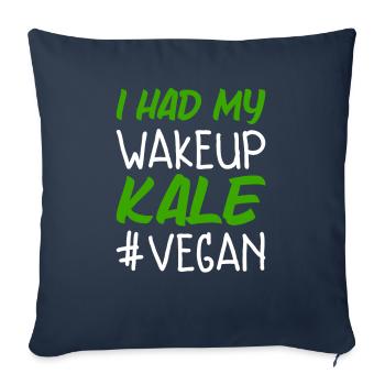 Ich hatte meinen Wakeup Grünkohl Lustig Vegan - Sofakissenbezug 45 x 45 cm - Navy - Vorne