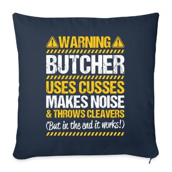 Butcher Butcher Butcher - Sofa pillowcase 17,3'' x 17,3'' (45 x 45 cm) - navy - Front