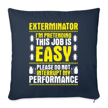 Exterminateur de lutte antiparasitaire Exterminateur - Housse de coussin décorative 45 x 45 cm - bleu marine - Devant