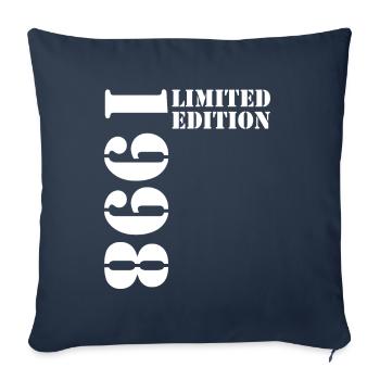 1998 édition limitée cadeau d’anniversaire femme mari - Housse de coussin décorative 45 x 45 cm - bleu marine - Devant
