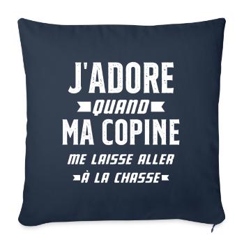 J'adore quand Ma Copine - Housse de coussin décorative 45 x 45 cm - bleu marine - Devant