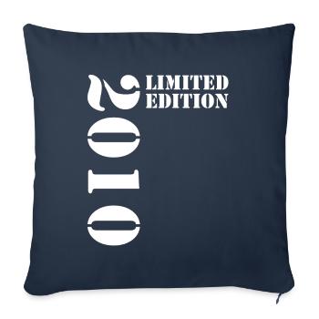 2010 Édition Limitée Anniversaire Cadeau Femme Mari - Housse de coussin décorative 45 x 45 cm - bleu marine - Devant