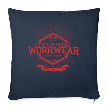 Superior Urban Workwear Handcrafted Vintage Denim - Housse de coussin décorative 45 x 45 cm - bleu marine - Devant