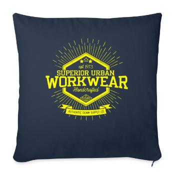 Superior Urban Workwear Handcrafted Vintage Denim - Housse de coussin décorative 45 x 45 cm - bleu marine - Devant