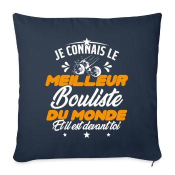 Meilleur Bouliste Humour Pétanque Homme Cadeau - Housse de coussin décorative 45 x 45 cm - bleu marine - Devant