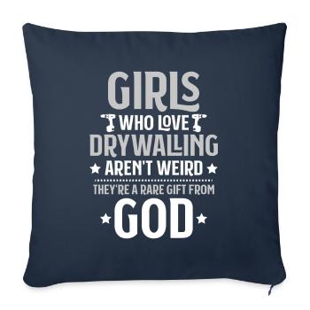 Drywall fitter Drywaller - Sofa pillowcase 17,3'' x 17,3'' (45 x 45 cm) - navy - Front