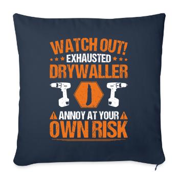 Drywall fitter Drywaller - Sofa pillowcase 17,3'' x 17,3'' (45 x 45 cm) - navy - Front