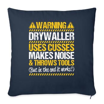 Drywall fitter Drywaller - Sofa pillowcase 17,3'' x 17,3'' (45 x 45 cm) - navy - Front