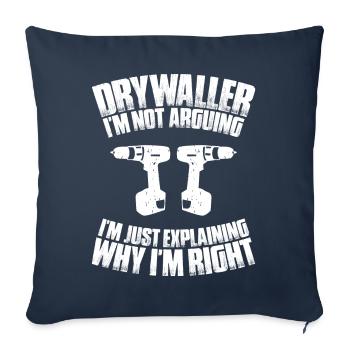 Drywall fitter Drywaller - Sofa pillowcase 17,3'' x 17,3'' (45 x 45 cm) - navy - Front