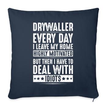 Drywall fitter Drywaller - Sofa pillowcase 17,3'' x 17,3'' (45 x 45 cm) - navy - Front