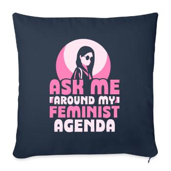 Ask me around my feminist agenda - Sofakissenbezug 45 x 45 cm - Navy - Vorne