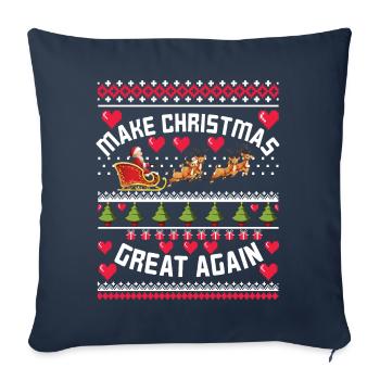 Rendez Noël génial à nouveau - Housse de coussin décorative 45 x 45 cm - bleu marine - Devant