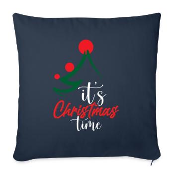 It's Christmas Time - Sofa pillowcase 17,3'' x 17,3'' (45 x 45 cm) - navy - Front