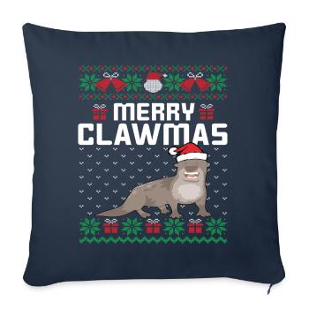 Joyeux Noël Tenue de Castor - Housse de coussin décorative 45 x 45 cm - bleu marine - Devant