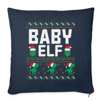 Tenue de Noël Baby Elf - Housse de coussin décorative 45 x 45 cm - bleu marine - Devant
