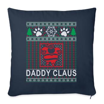 Tenue de Noël Papa Claus - Housse de coussin décorative 45 x 45 cm - bleu marine - Devant
