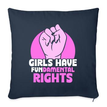 Girls have fundamental rights - Sofakissenbezug 45 x 45 cm - Navy - Vorne