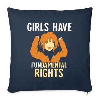Girls have fundamental rights - Sofakissenbezug 45 x 45 cm - Navy - Vorne