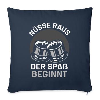 Nüsse raus der spaß beginnt - Sofakissenbezug 45 x 45 cm - Navy - Vorne