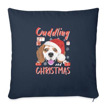 Beagle Merry Christmas - Sofa pillowcase 17,3'' x 17,3'' (45 x 45 cm) - navy - Front